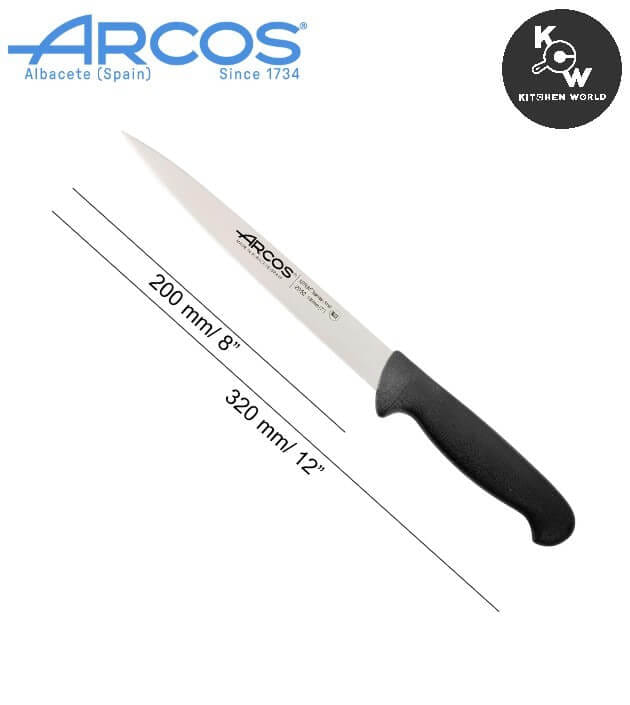 มีดแล่ปลาสแตนเลส Arcos 295225 ขนาด 19 ซม. สีดำ